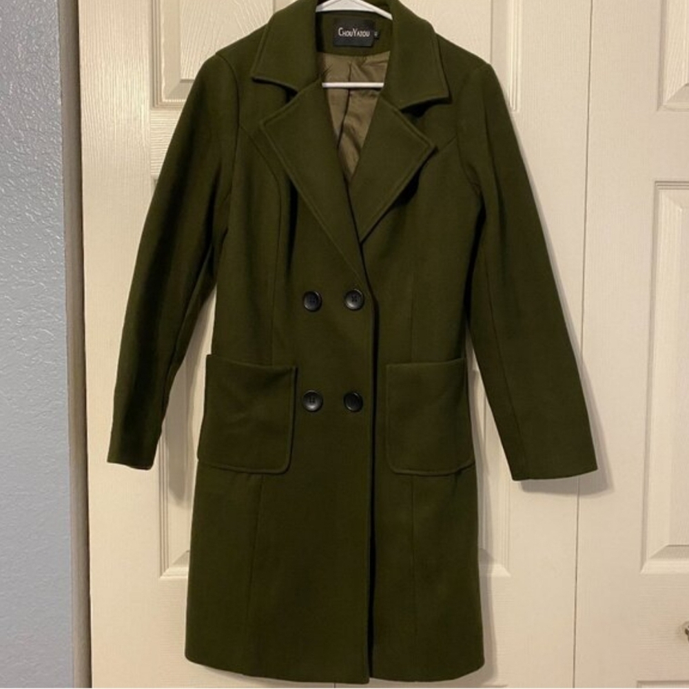 Olive Pea Coat
